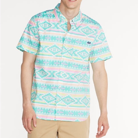 chubbies Other - Chubbies En Fuego Wild Button Down Short Sleeve Shirt Size Large Aztec Geo 3